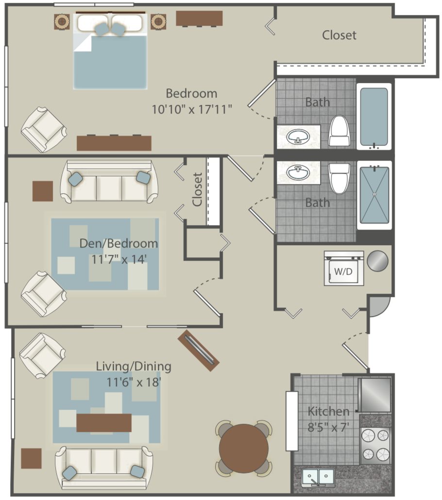 Clear Creek Commons Apartments_Golden CO_Floor Plan_Two Bedroom Two Bathroom_Washington Pathway Clear Creek Commons Apartments_Golden CO_Floor Plan_Two Bedroom Two Bathroom_Washington Pathway